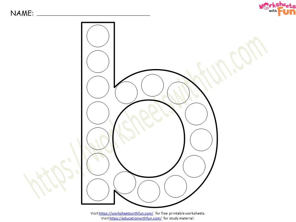 English - Preschool: Do A Dot - Letter 'b' Worksheet | WWF